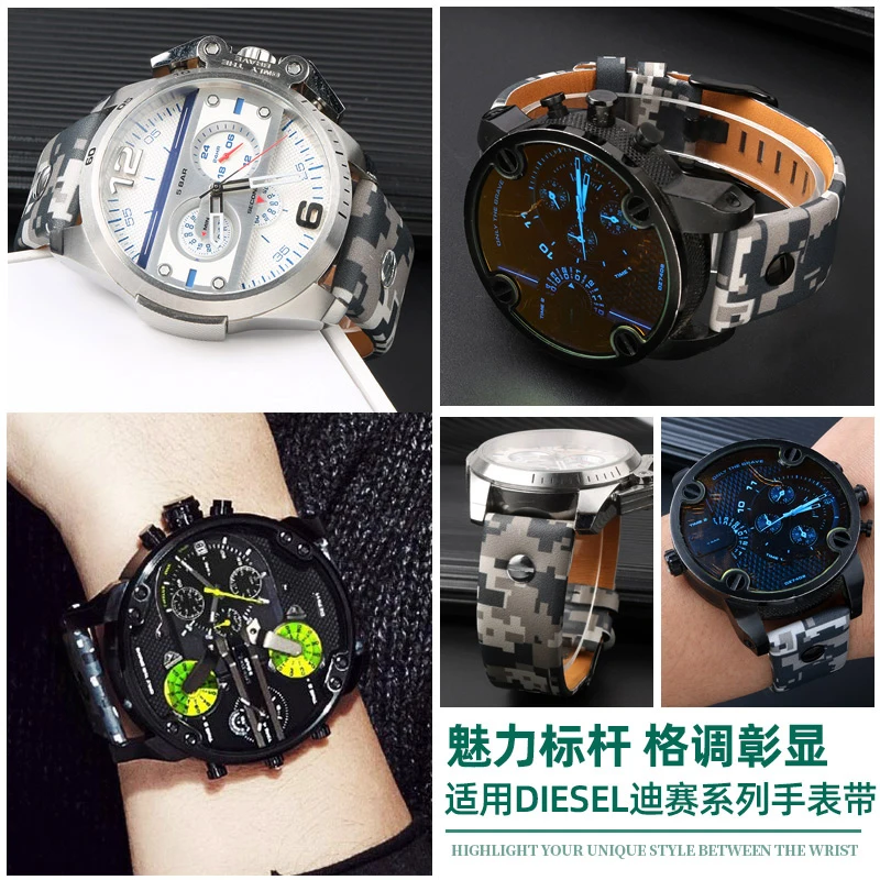 For diesel DZ7311 4318 7395 Series Soft Genuine leather Strap