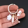 Doctor Key Holder Medical Tool Keychain Stethoscope Syringe Nurse Cap Key Ring Nurse Gifts Handmade Charm Jewelry Bag Ornaments 4
