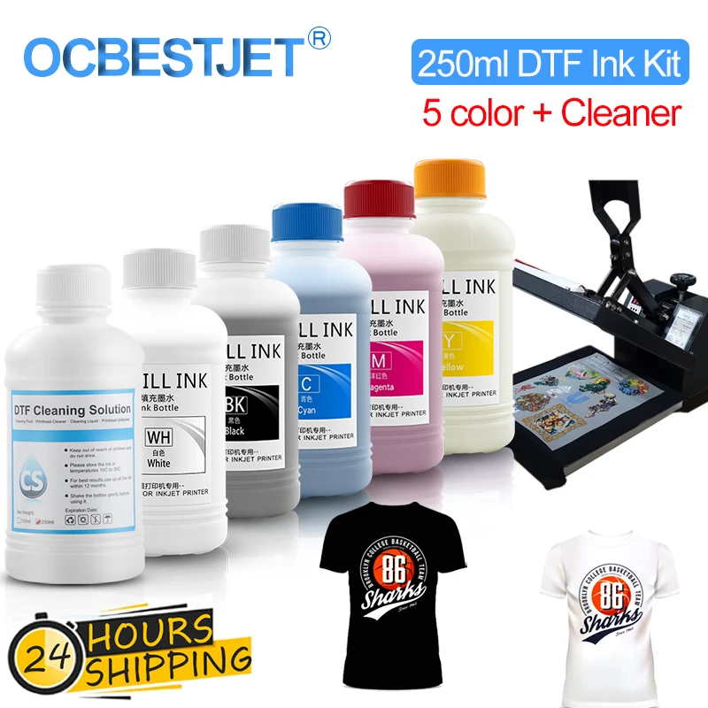 250ML6DTFInkWithCleaningPowderForDirectTransferFilmPrinting