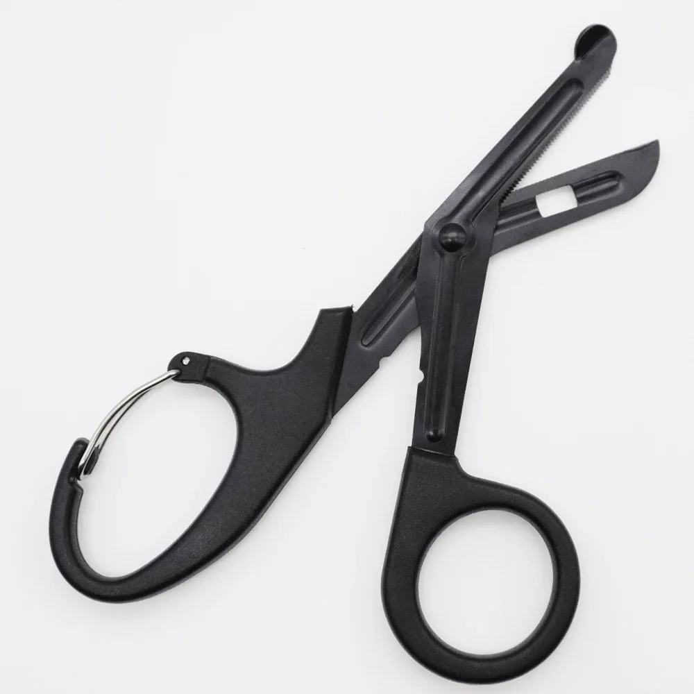 19CM Stainless Steel Gauze Scissors Medical Emergency Scissors Non-Stick Blades Fluoride-Coated 1PC