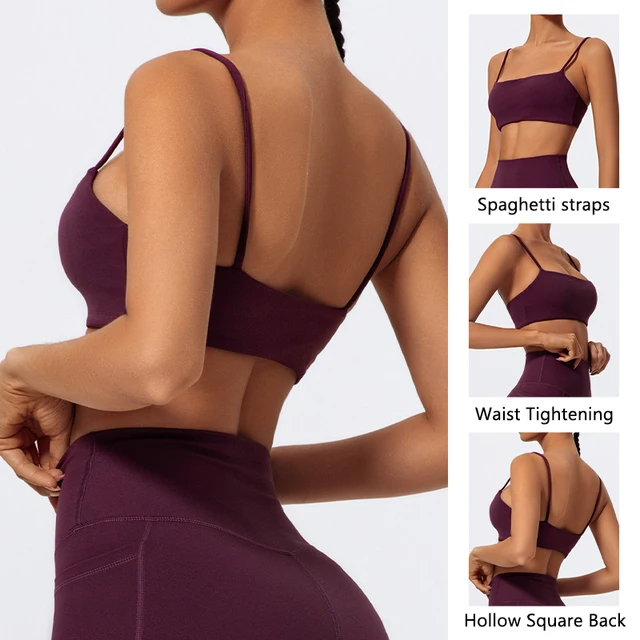 Ctenkevet Sling Yoga Bra Women Gym Workout Push Up Brassiere Female Outdoors Sports Underwear Women Fitness Shockproof Crop Top 2
