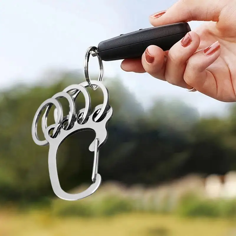 3 Pièces Porte Clés En Métal Robuste Avec Mousqueton,Alliage