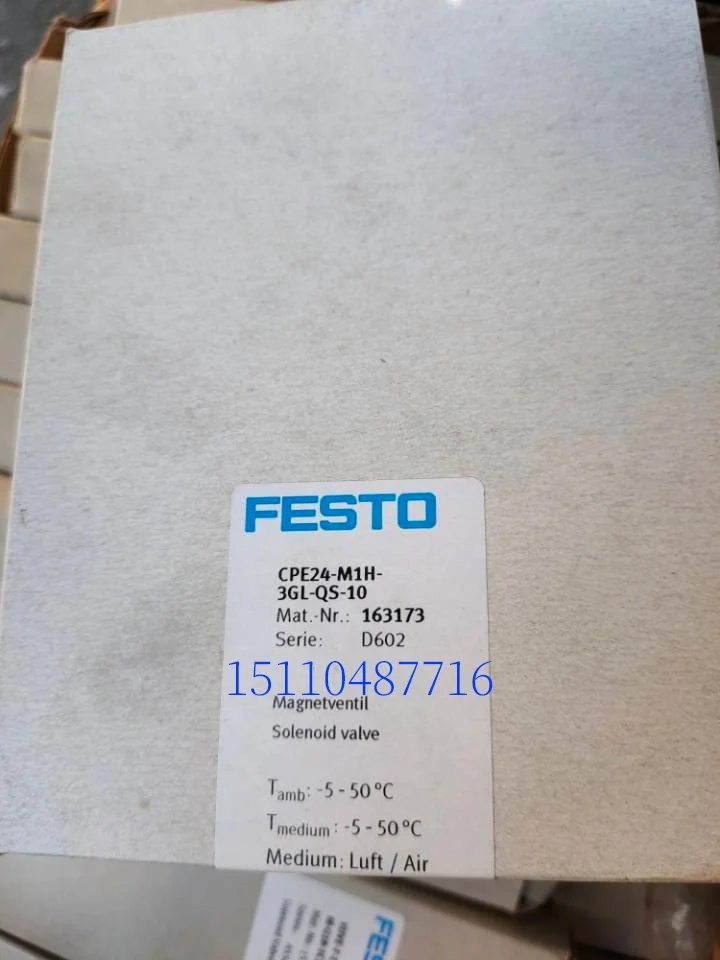 

FESTO Festo Solenoid Valve CPE24-M1H-3GL-QS-10 163173 In Stock