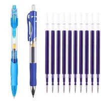 Retractable Gel Pen Set 0.5mm Black/Red/Blue Large Capacity Ball Point Pen Handle Replaceable Refills Rod School Office Supplies 3