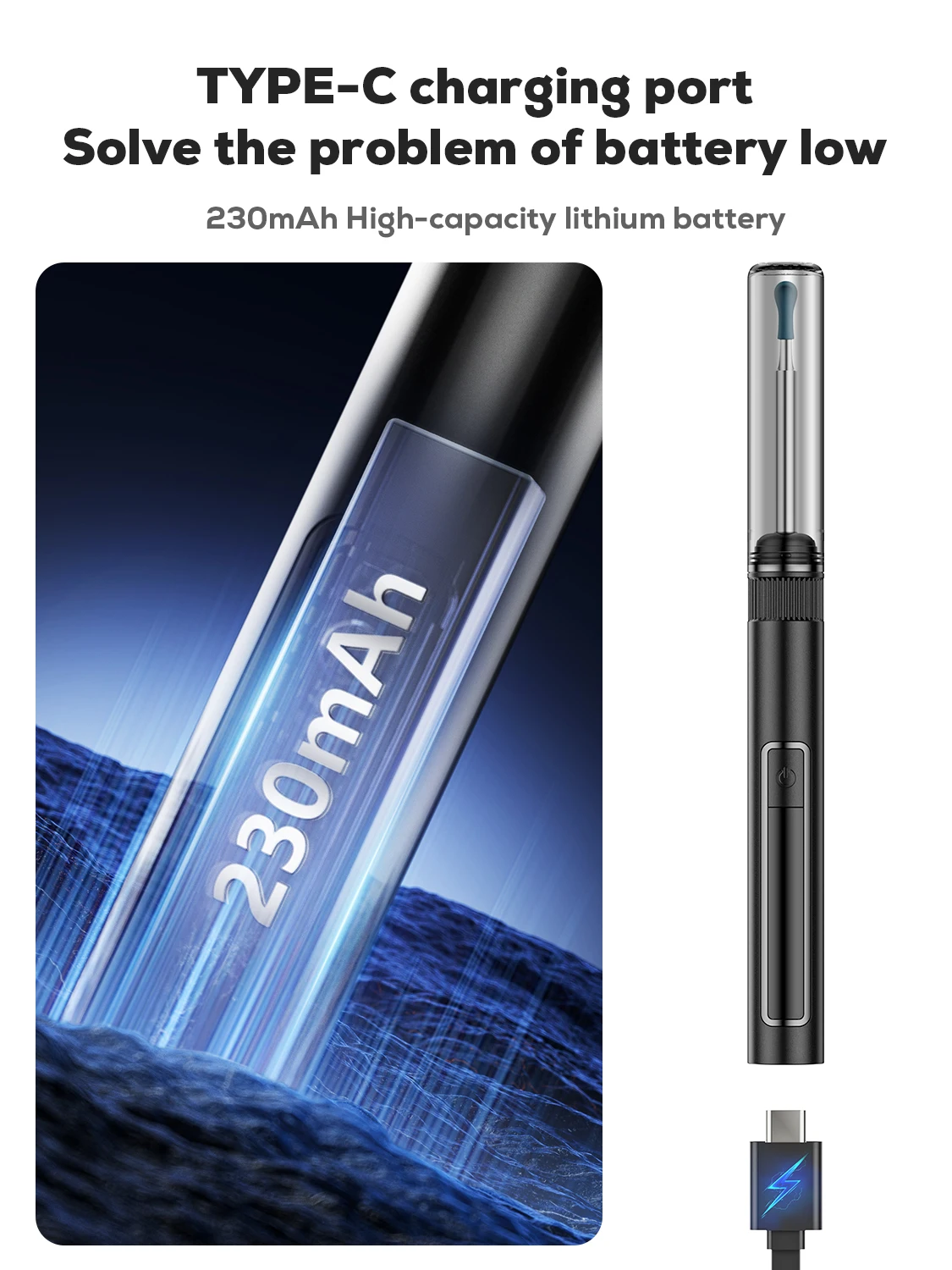 Ear Wax Removal,Ear Wax Removal Tool with 1296P HD Camera and 6 LED Lights, Ear Cleaner with 6 Ear Pick, Upgrade Ear Wax Removal 4