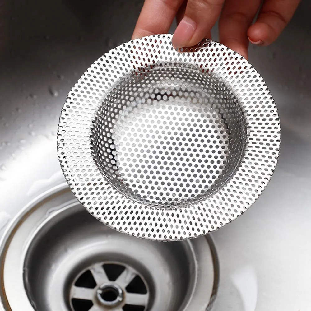 Practical Stainless Steel Full-hole Hair Filter Kitchen Bathroom Sink Floor Drain Anti-blocking Home Supplies Accessories Tools