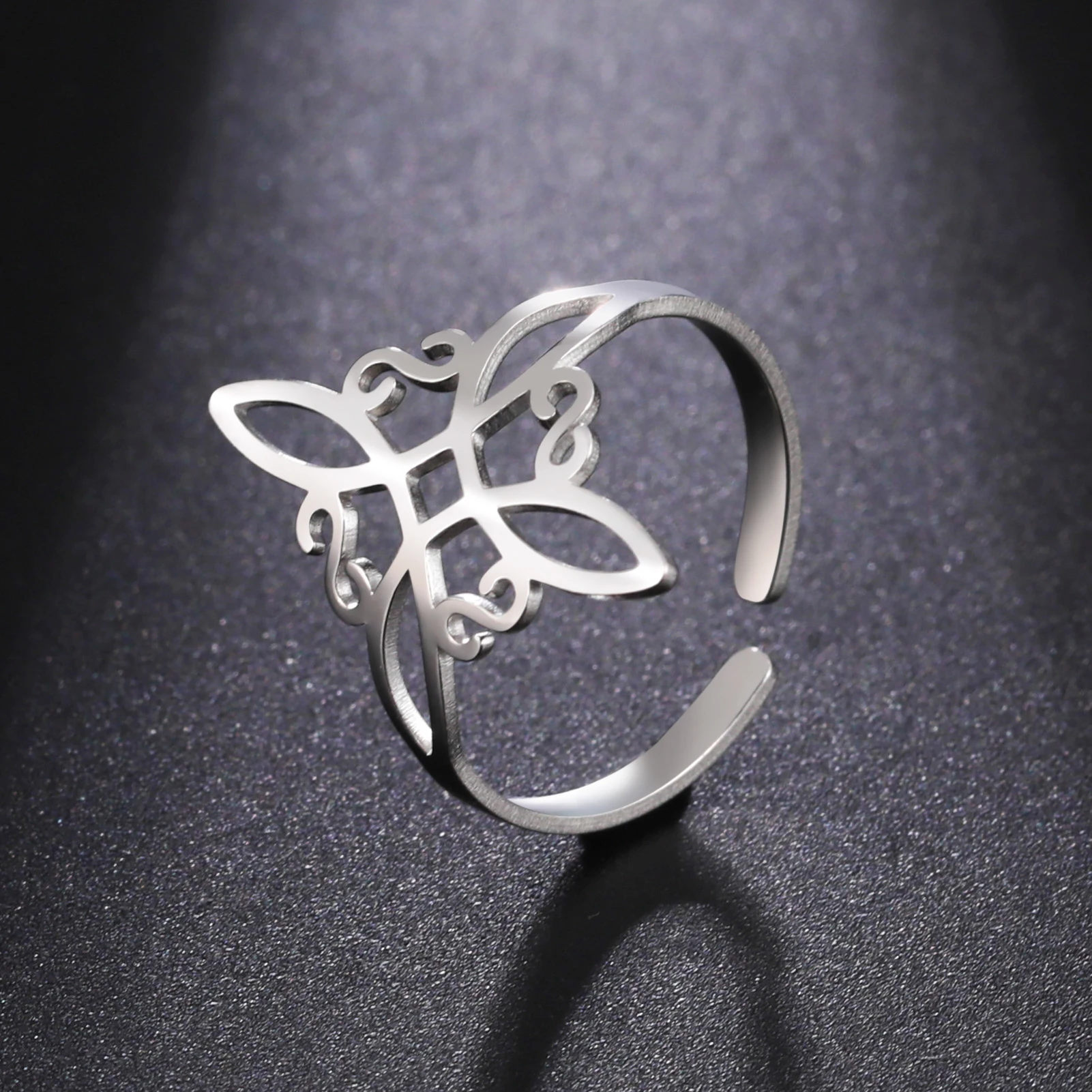 Skyrim Witch Knot Ring Per Le Donne Anelli Aperti Regolabili In Acciaio Inossidabile 2024 Nuovo Regalo Di Compleanno Di Gioielli Amuleto Di Stregoneri