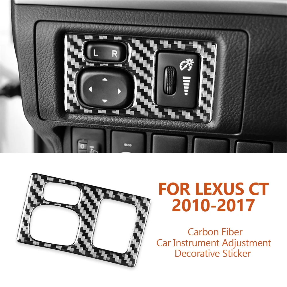 

For Lexus CT 2010-2017 Car-Styling Carbon Fiber Car Instrument Adjustment Button Decorative Stickers Auto Interior Accessoriess