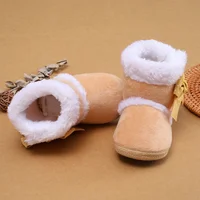 Newborn Baby Girl Plush Snow Booties Keep Warm Shoes Non-Slip Sneaker Walking Soft-Soled Breathable Comfortable First Walkers 5