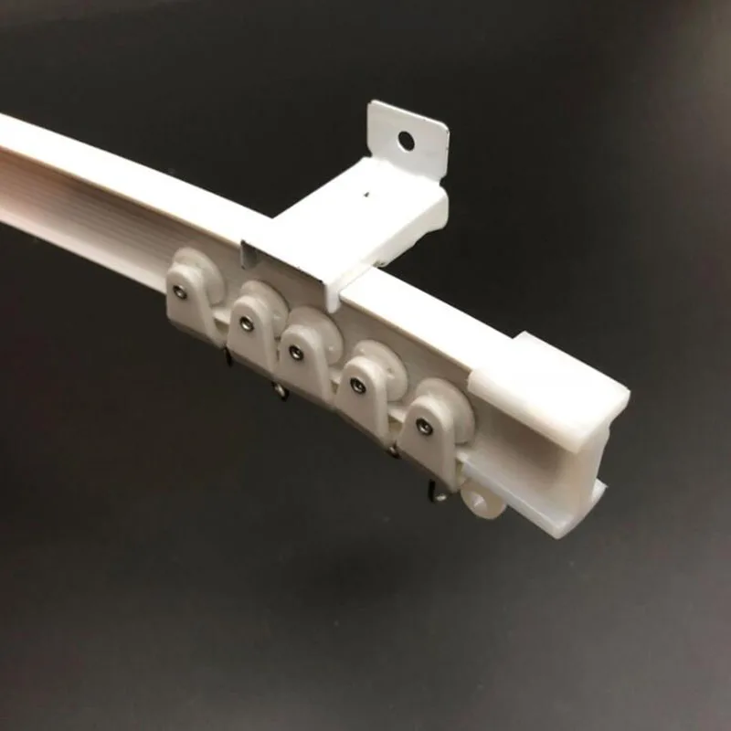 6pcs Ceiling Top Clamping Side Mounted Curtain Track Rail Accessories Windows Plastic Home Window Decor Curtain Accessory