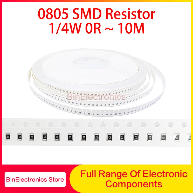 5000Pcs 0805 SMD 1/4W 0R ~ 10M Chip Resistor  0 10R 100R 220R 330R 470R 1K 4.7K 10K 47K 100K 0 10 100 330 470 ohm