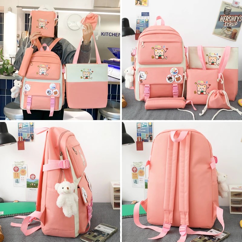 Kawaii Backpack With Kawaii Pin And Accessories,large Capacity Cute Bear  Accessories Backpack,school Bag For Girls,school Bag Kawaii Girl Backpack  Cut | Fruugo NO