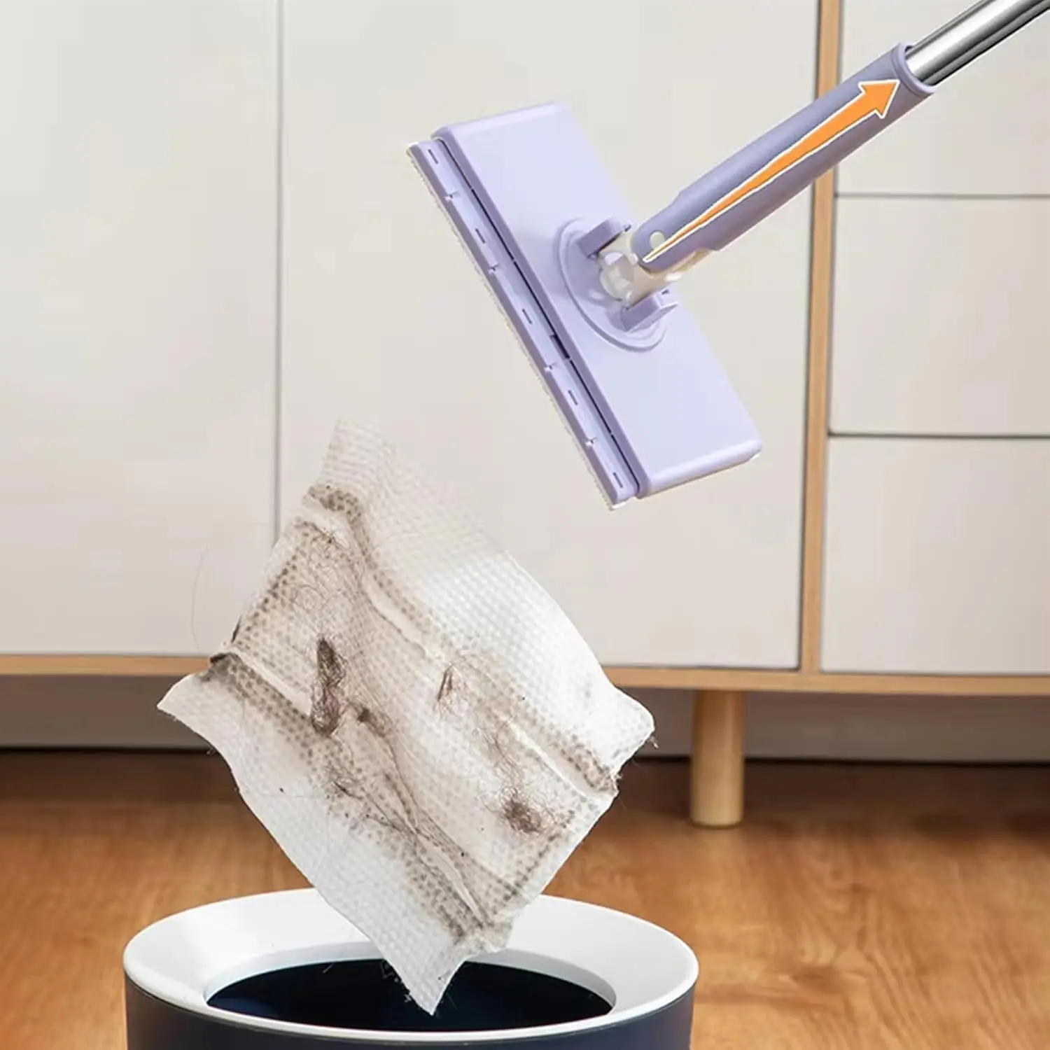 Snap Grip Mini Mop,Convenient Cloth Changing Mini Mop,Retractable Gap Dust Cleaner Flat Mops with Locking Head &Sweeping Cloths (Purple) 3