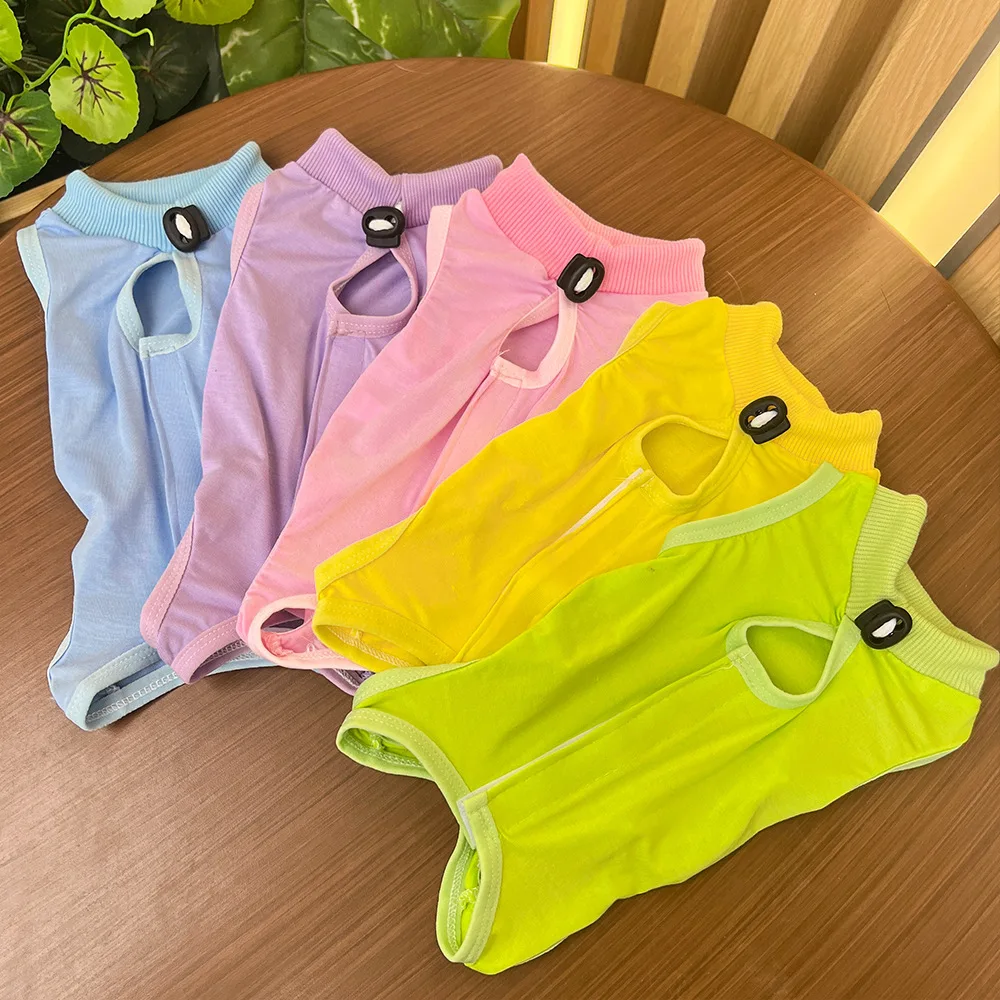 Pet Surgical Recovery Clothes Adjustable Cat Neutering Suit for Post-surgery Recovery Suit Spay Surgical Protective Vest for Cat