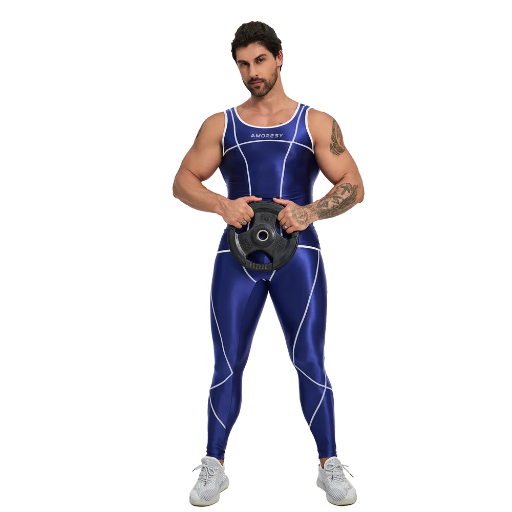 AMORESY Spandex Tight-fitting Athletic Hurdle Vest For Men High Elastic Breathable Gym Trainning Running Fitness Pants 5
