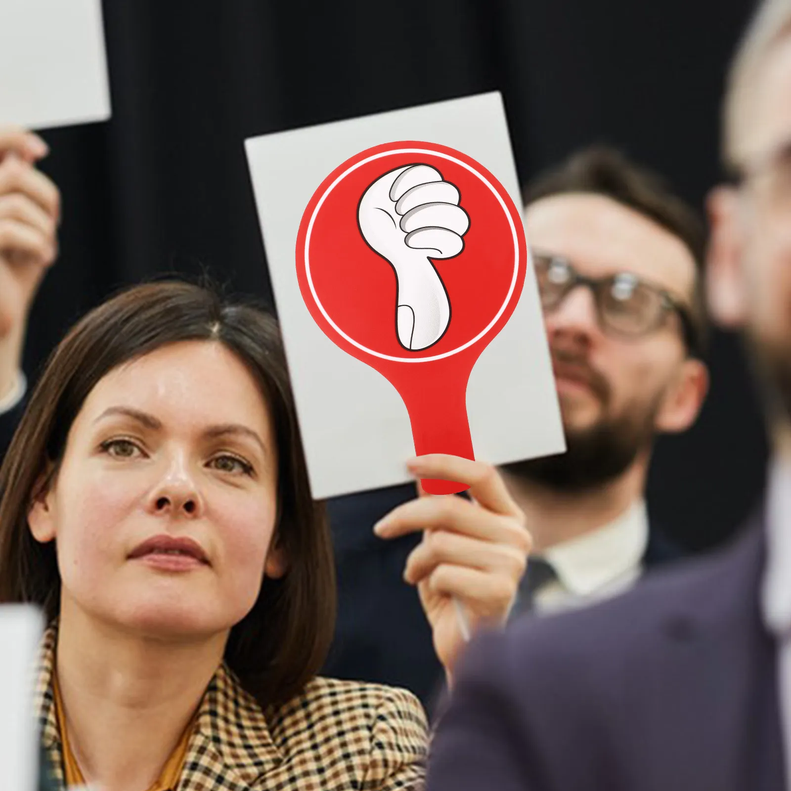 교실 투표 및 평가 활동을 위한 양면 보드 투표 패들, 재사용 가능하고 가벼운 휴대용 학생 반응판