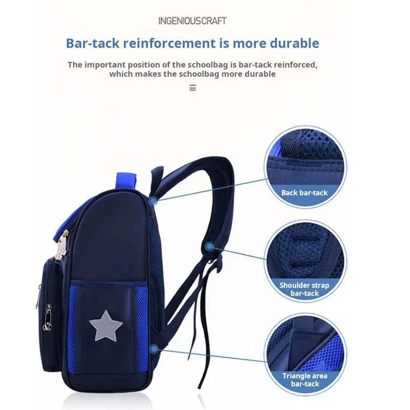 Large Capacity Student School Bags Anti-theft Shoulder Student Backpack kids Trolley Children Lightweight Neck Protection Load