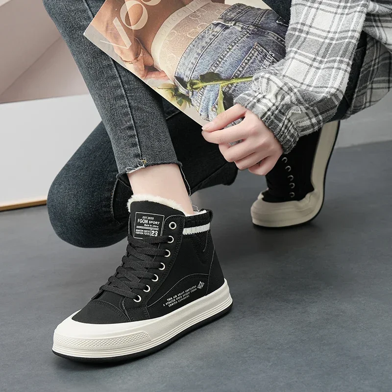 

Осенне-зимняя плюшевая обувь, женские ботинки, модная спортивная обувь, теплая хлопковая обувь на толстой подошве, женская повседневная обувь для бега