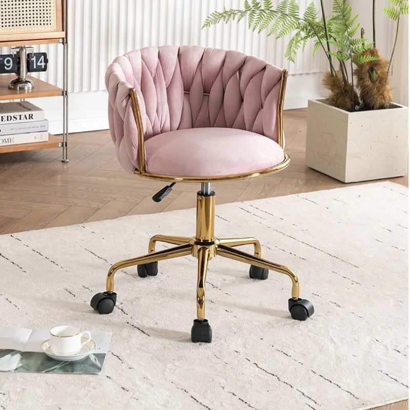 Luxury Makeup Chair Bedroom Vanity Stool Home Dressing Table Chair with Backrest Study Desk Computer Manicure Chair Design