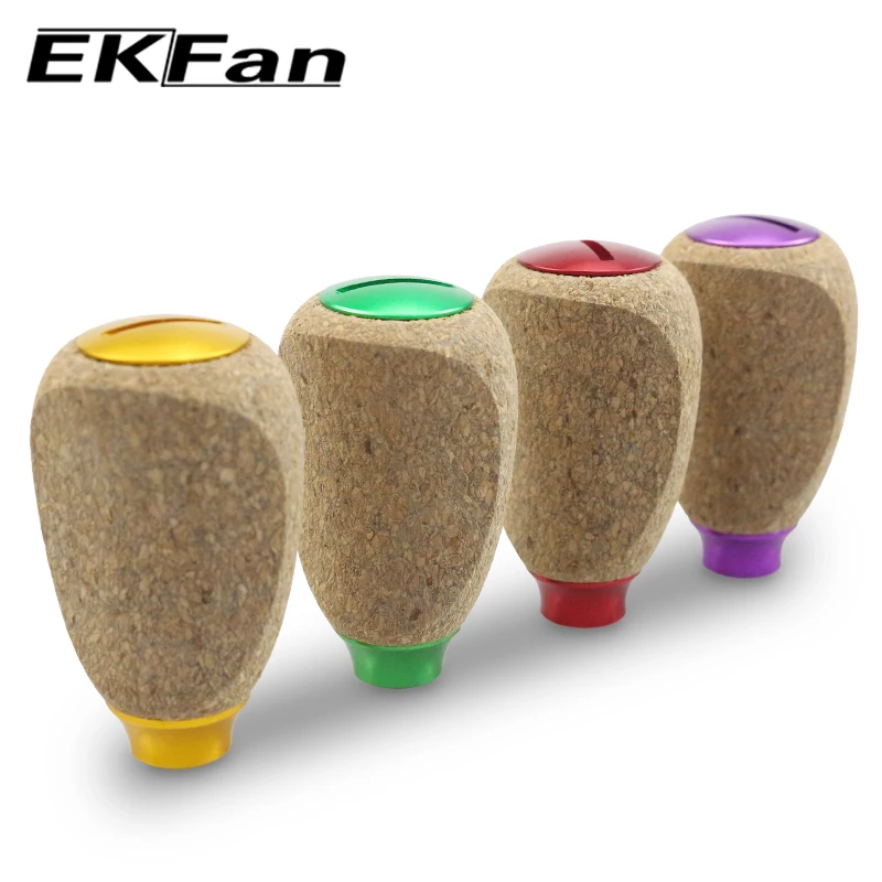 EKFan 1PC 42mm 코르크 나무 스피닝 베이트캐스팅 낚시릴 손잡이 (A/S/D용) 7*4*2.5mm 베어링 포함 루어릴 핸들 DIY 부품