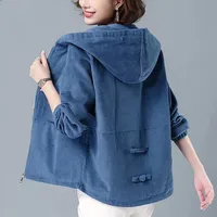 Women's Short Corduroy Jacket Loose Fit Casual Sweatshirt Style Autumn Winter plus Size Slimming New Arrival Korean Version