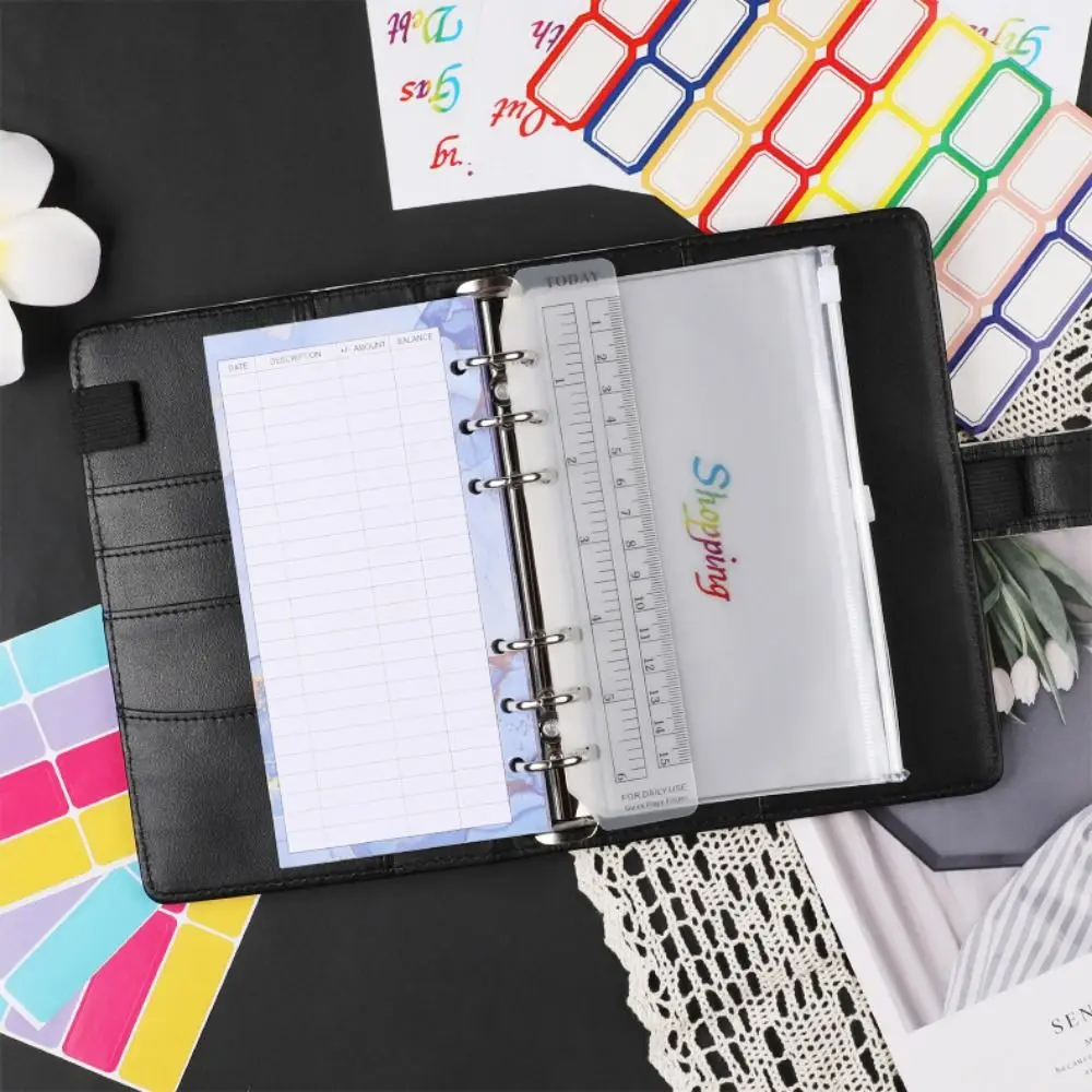 

Daily Weekly Planner A6 Budget Ring Binders Set Money Saving Habit Cultivation Bill Organizer Spiral Binder Multi Pockets