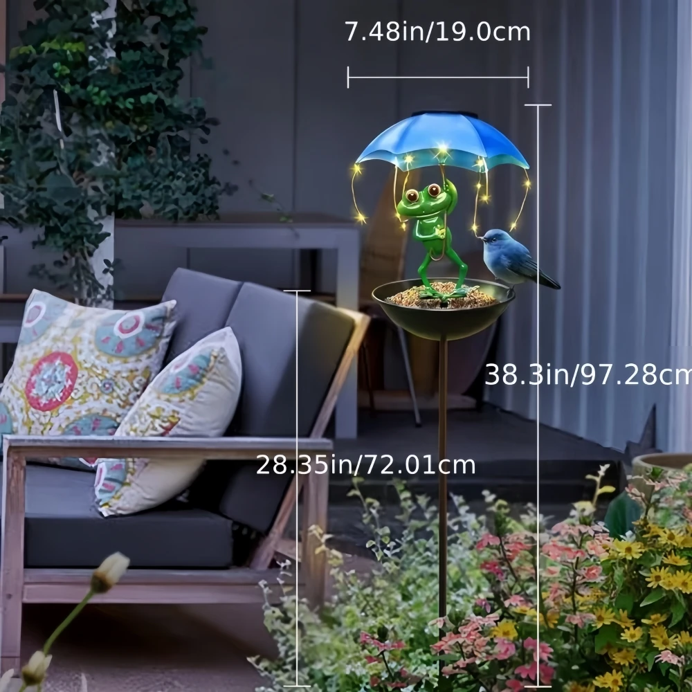 Solar Frog Garden Light Feeder 6