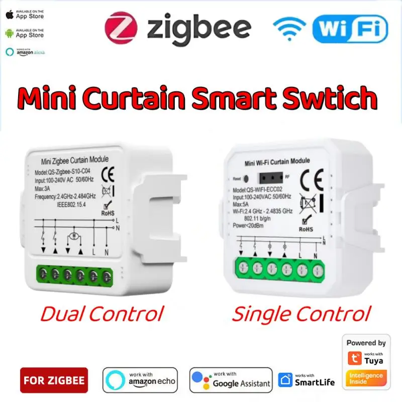 Tuya Wifi Zigbee Smart Curtain Switch Module Per Tapparelle Shutter Motore Elettrico Smart Life App Funziona Con Alexa Google Home