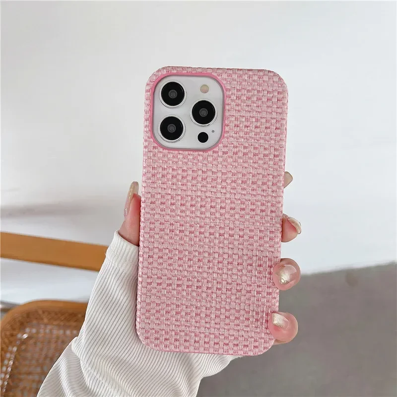Luxury Shockproof Cloth Braided Silicone Phone Case with Soft Texture