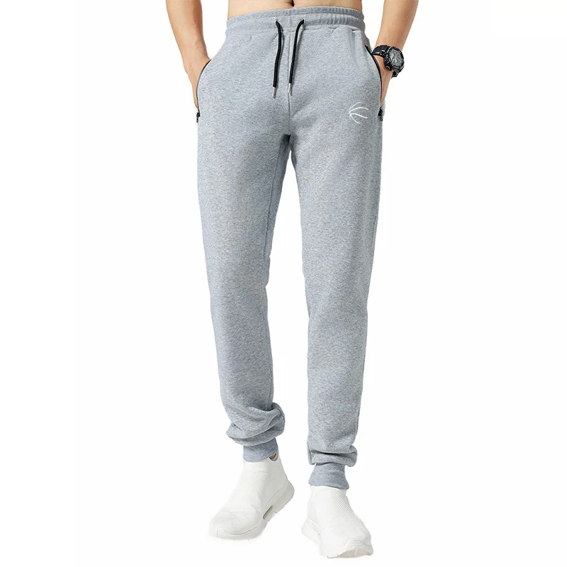Men Elastic Running Training Pants Side Zipper Pockets Sport Trouser Jogging Sweatpants Basketball Gym Fitness Pants Man Sports 6