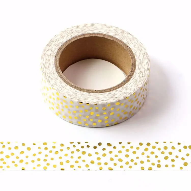 Ruban Washi décoratif de haute qualité, feuille d'or, papier, point, bande, Catchit.com, coeur, Noël, 10m, 1 pièce