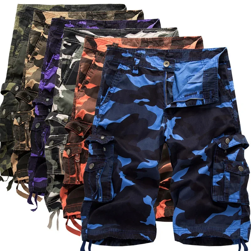 Short camouflage ample homme grande taille pêche - Modèle 5 poches confort travail taille 083
