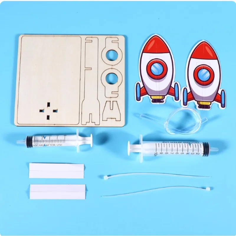 STEM 3D 조립 과학 DIY 스카이 로켓 발사기 모델 물리 실험 공력 조기 학습 교육용 교구 장난감