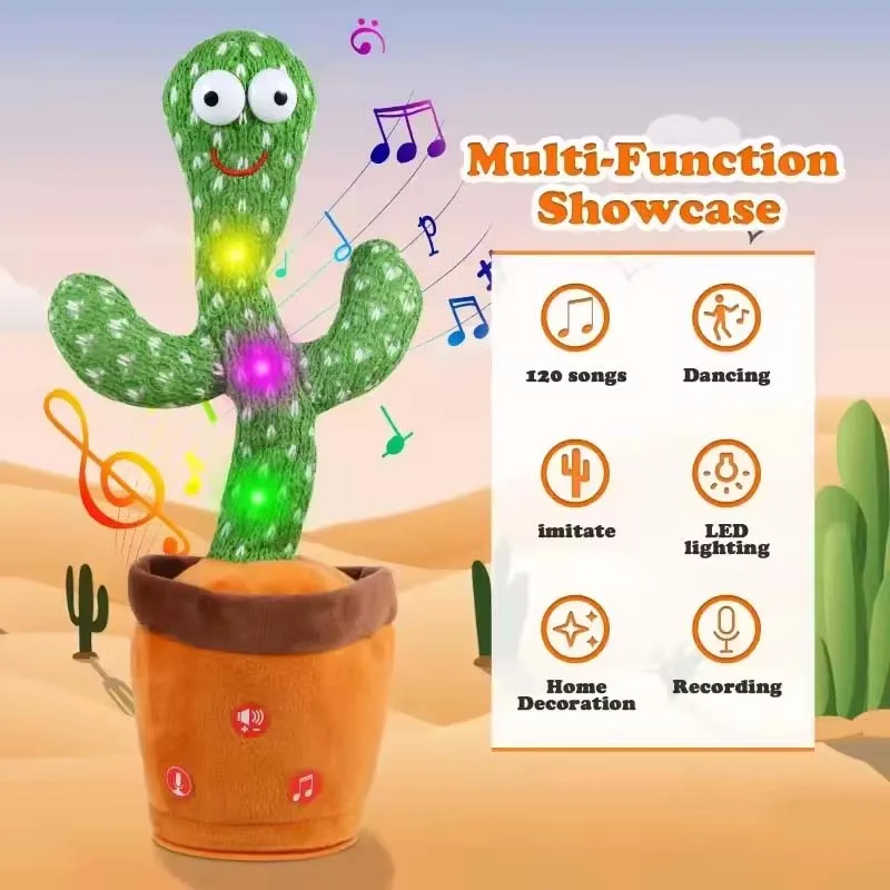 Dancing Talking Cactus Toy Kid Singing Mimicking Repeating Cactus Toy Baby Toddler Boy Girl Gift Recording Voice Interactive Fun - Bilde 6