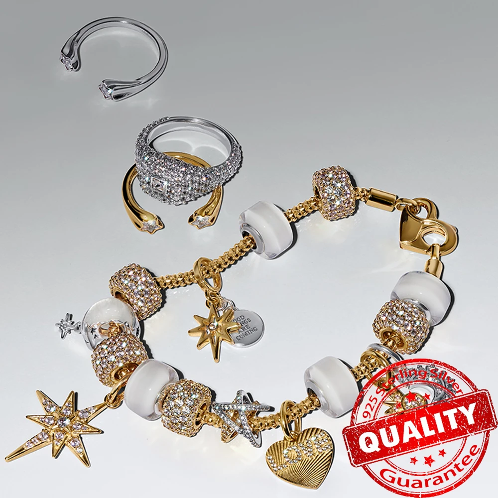925 Sterling Silver Bow, Star & Heart Dangle Charms – Fits DIY Bracelets & Necklaces 5