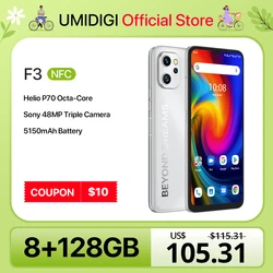 UMIDIGI F3 Phone, Android 11 Smartphone, Helio P70, 8GB 128GB, NFC 6.7
