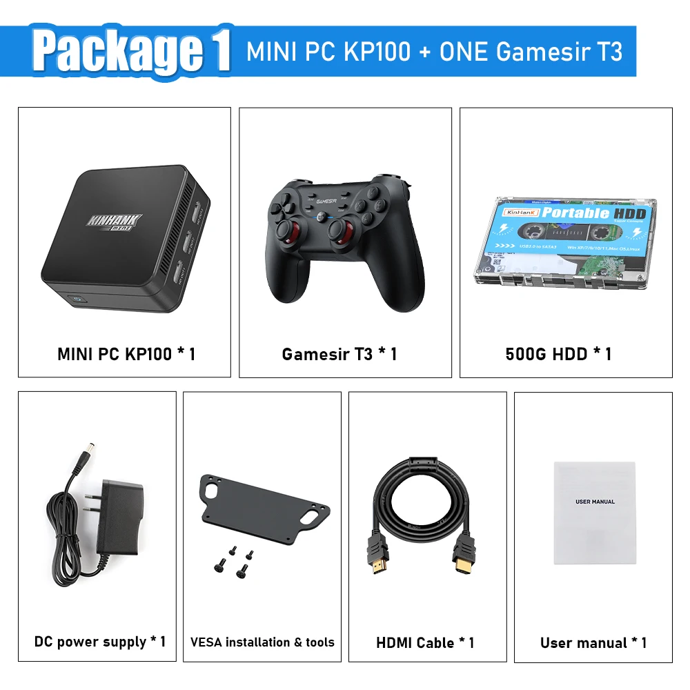 Kinhank-ミニポータブルPCスーパーコンソール,kp100,intel n100