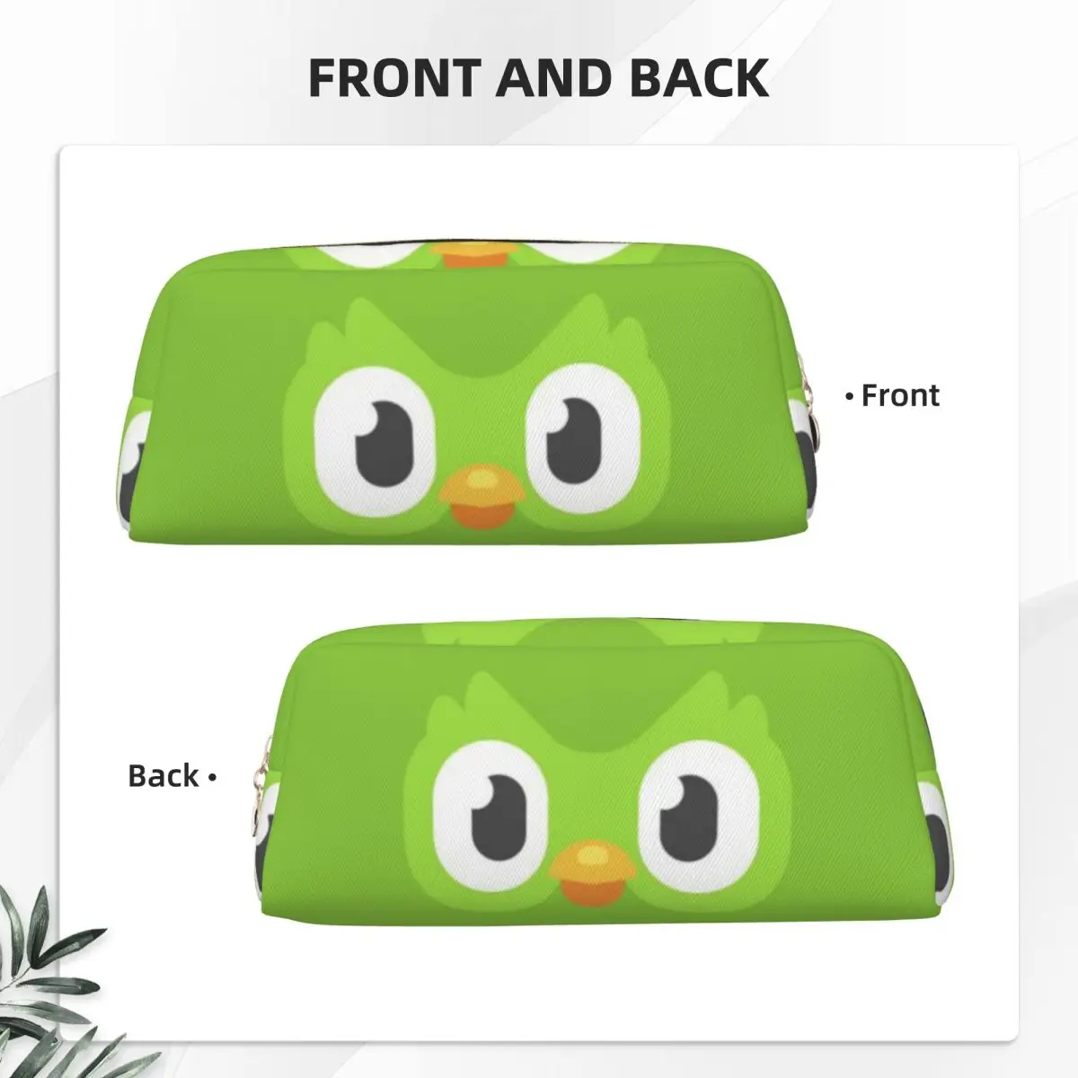Duolingo Owl Duo 연필 케이스 학생용 학교 펜 박스 연필 가방 대형 보관 연필 파우치 펜 홀더