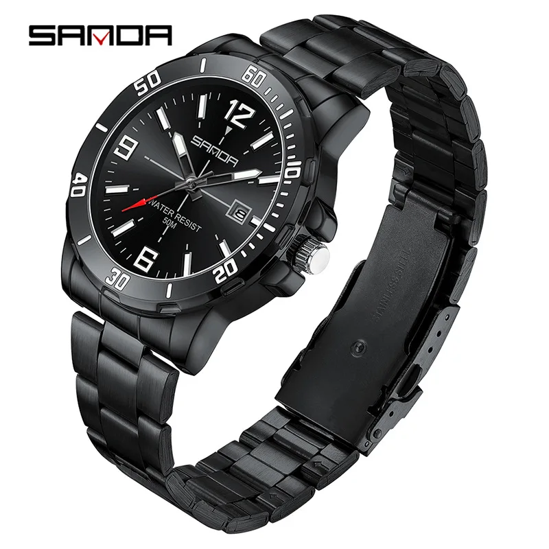 SANDA 3265 Men's Quartz Watch Simple and Fashionable Large Dial