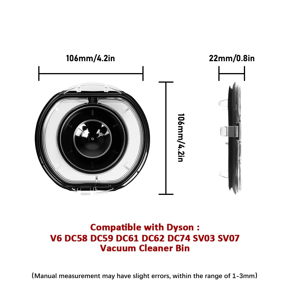 Enhanced Vacuum Dustbin Sealing Ring and Dust Cup Base Lid