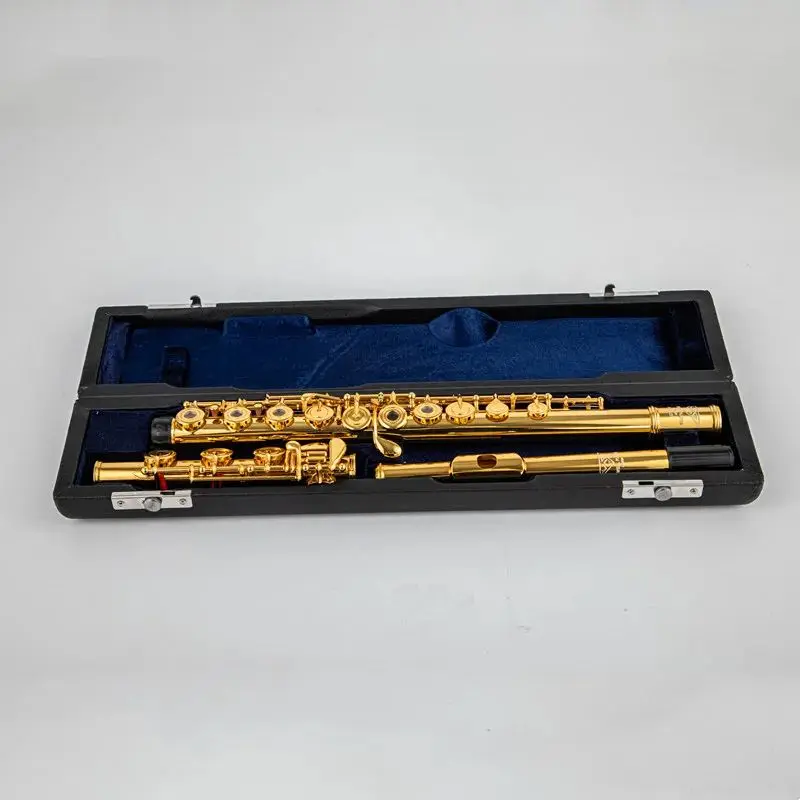 USA Powell PS705 24K gold plated flute C tune 17 open hole gold plated professional flute instrument playing test instrument
