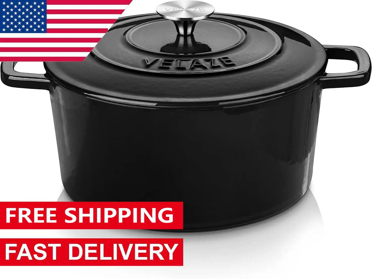 6 QT Enameled Cast Iron Dutch Oven, Dual Handles Dutch Oven Pot with Lid,Heavy-Duty Non-stick Round Oven for Bread Baking