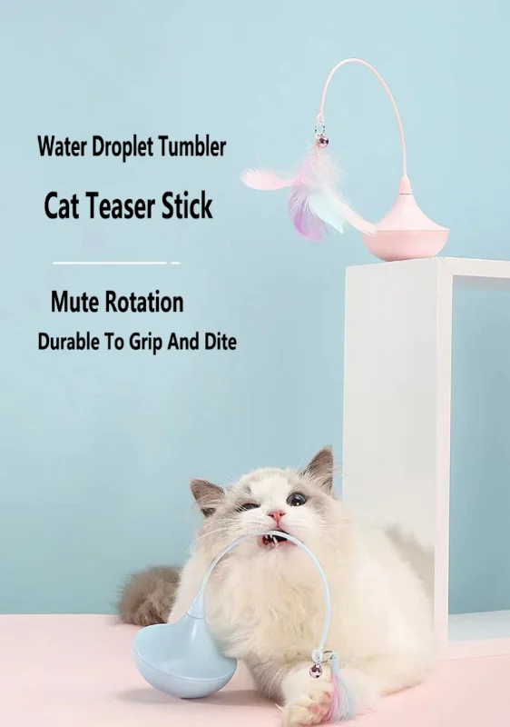 

Cat Self Hi Toy Teasing Cat Stick Water Drops Tumbler Feather Kitten Toy Intelligent Electric Interactive Toy