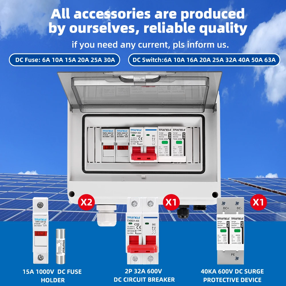 太陽光発電 PV DC コンバイナボックスサージ雷保護 1 入力 1 出力 DC