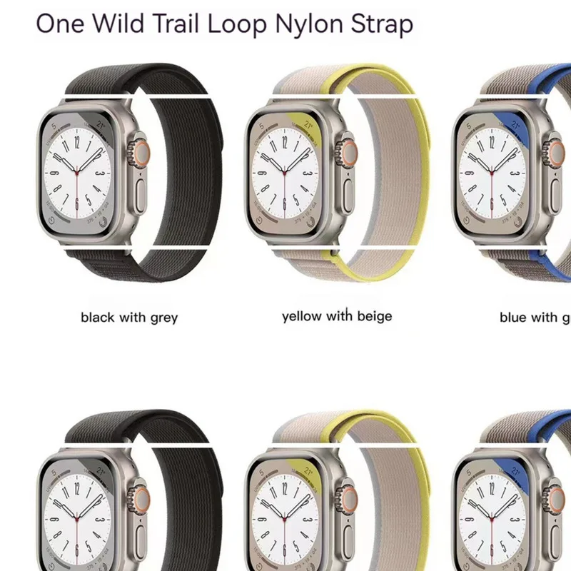 Suitable for iwatch Ultra 8 9 Series 38/40/41/42/44/45/49MM Outdoor Sports Trail Loop Velcro Double-layer Nylon Woven Strap Accessories_voghion.com