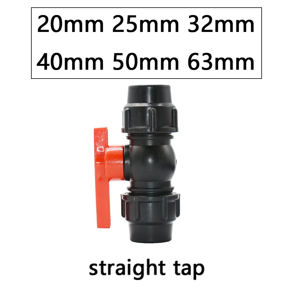 20/25/32/40/50/63mm PE Tube Tap Water Splitter Tee Elbow Plug Coupler Plastic  Quick Valve Connector Irrigation Pipe Fittins 