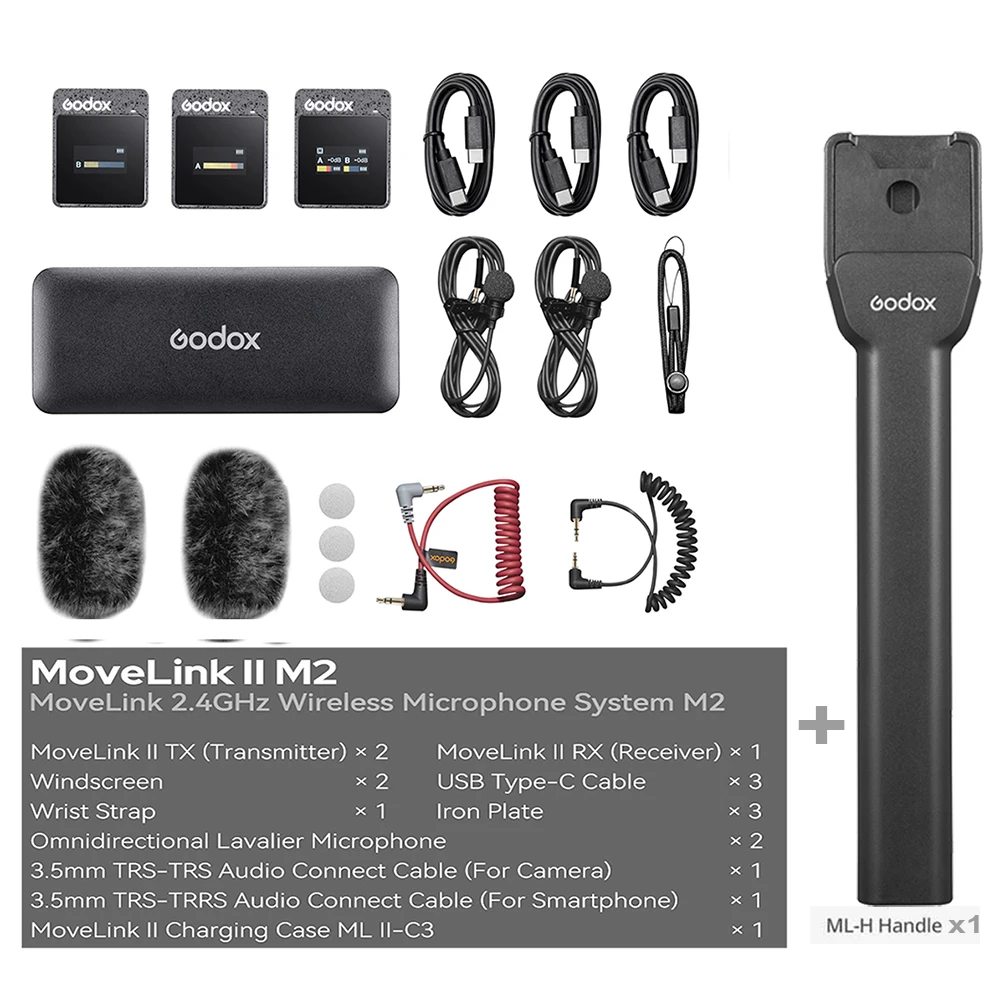 Godox MoveLink II M2 ワイヤレスマイク【美品】 GODOX 進化した2.4GHzワイヤレスマイクキット「MoveLink II M2