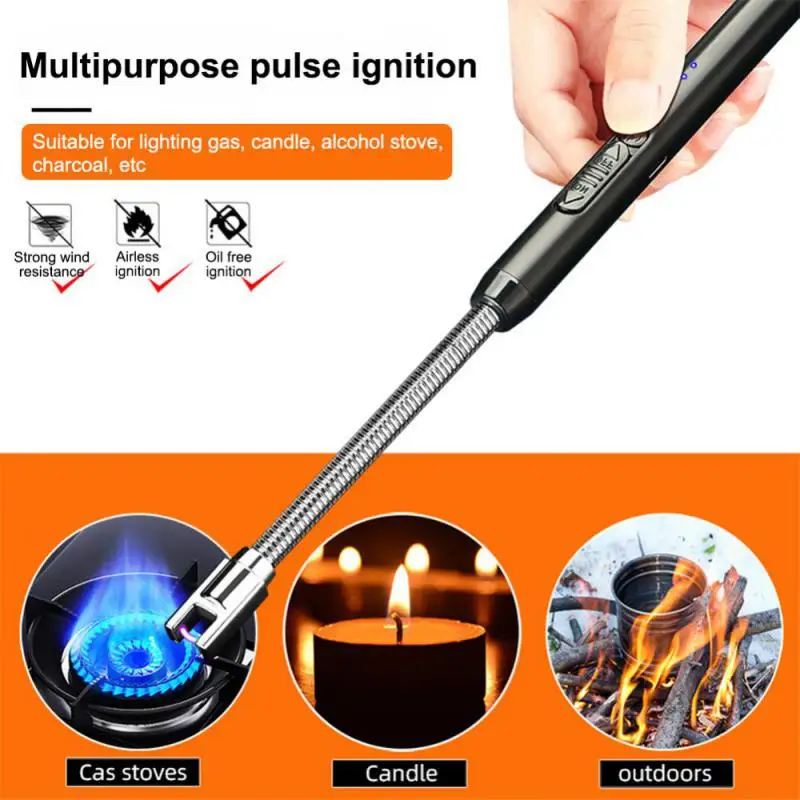 Electric Arc BBQ Igniter Plasma Ignition Kitchen Lighter USB Windproof Flameless For Candle Stove Lighter Selectric Rod NOT GAS