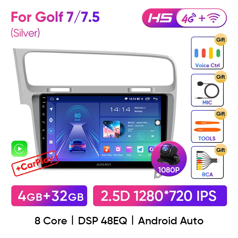 For Volkswagen VW Golf 7 2013-2020 Car Radio Multimedia Android 10 Auto QLED Qualcomm GPS Carplay Stereo Video Player No 2din pioneer double din radio Car Multimedia Players