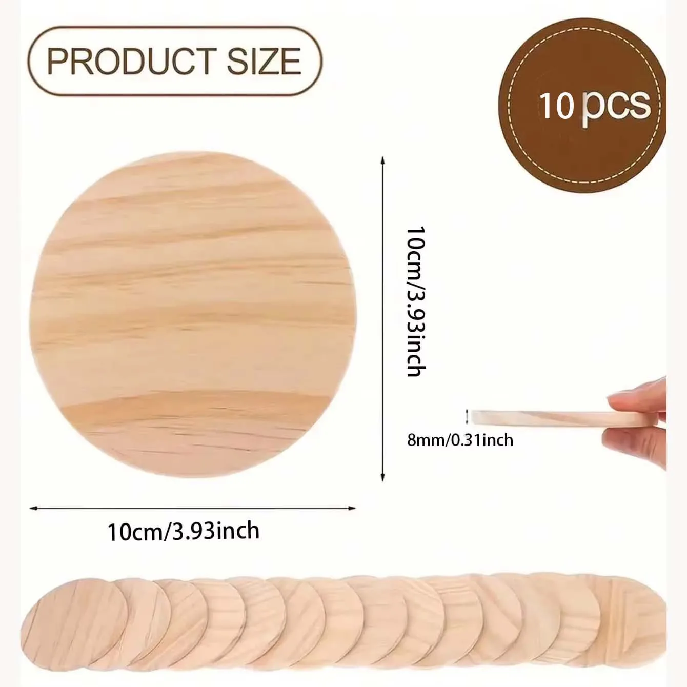 ? 5/10/15개의 미완성 나무 원형, DIY 공예, 페인팅, 레이저 각인, 컵받침, 테이블 센터피스용 나무 디스크